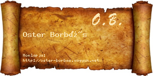 Oster Borbás névjegykártya